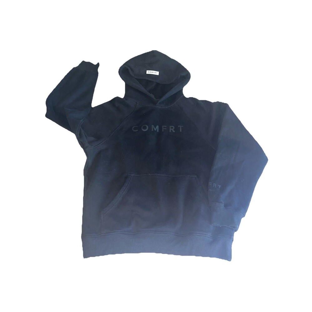 COMFRT Brand Viral Tranquil Heavyweight Hoodie Size L Black Cozy Soft Unisex - Picture 2 of 6